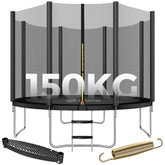 Sekey Trampolin Ø 305 cm für den Garten – TÜV/GS-zertifiziertes Outdoor Trampolin mit Sicherheitsnetz, W-Beinen & Leiter – bis 150 kg belastbar, wetterfest & kindersicher